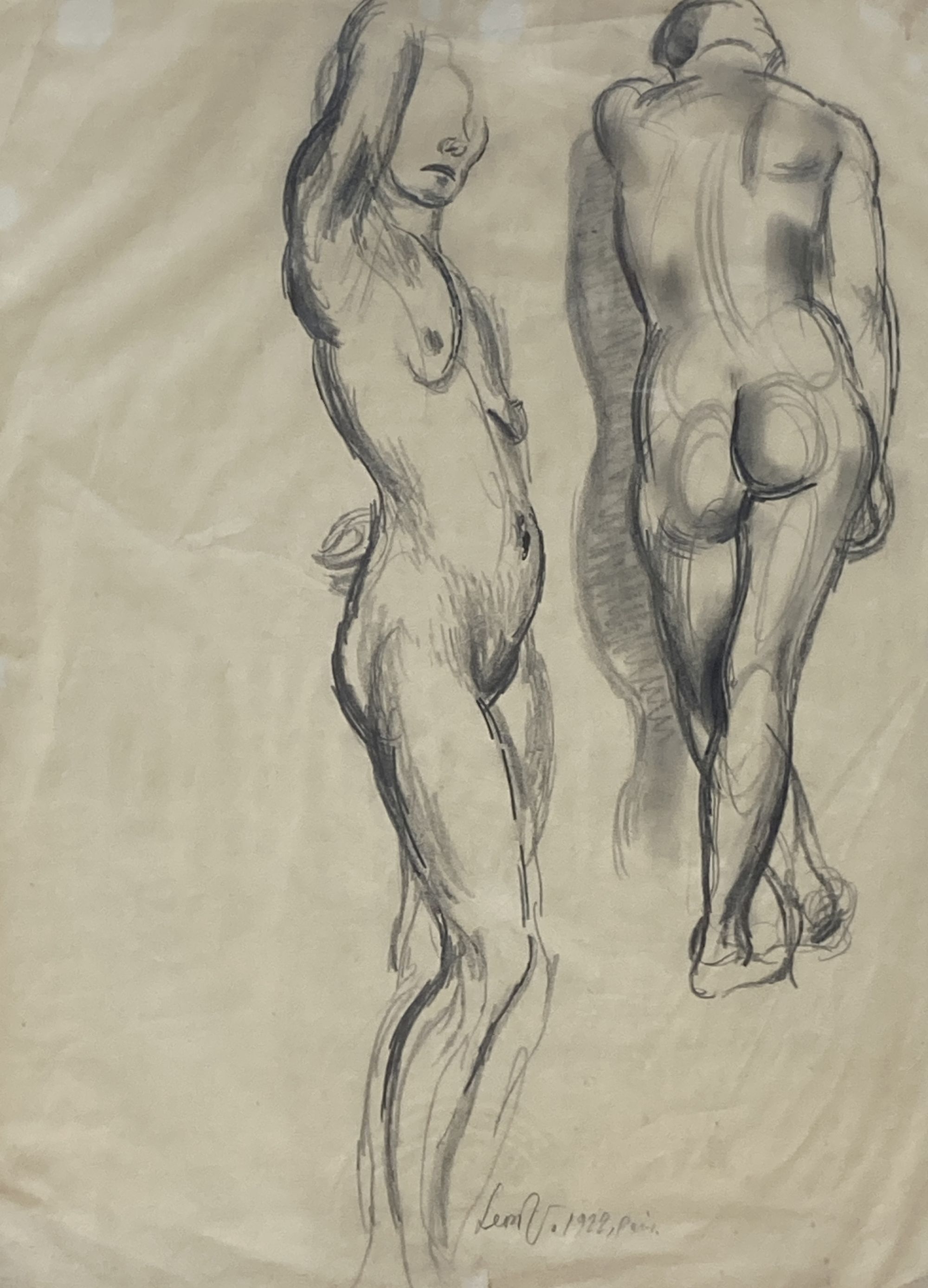 Leon Underwood (1890-1975), pencil sketch, Nude studies, signed and dated 1922, 55 x 41cm
